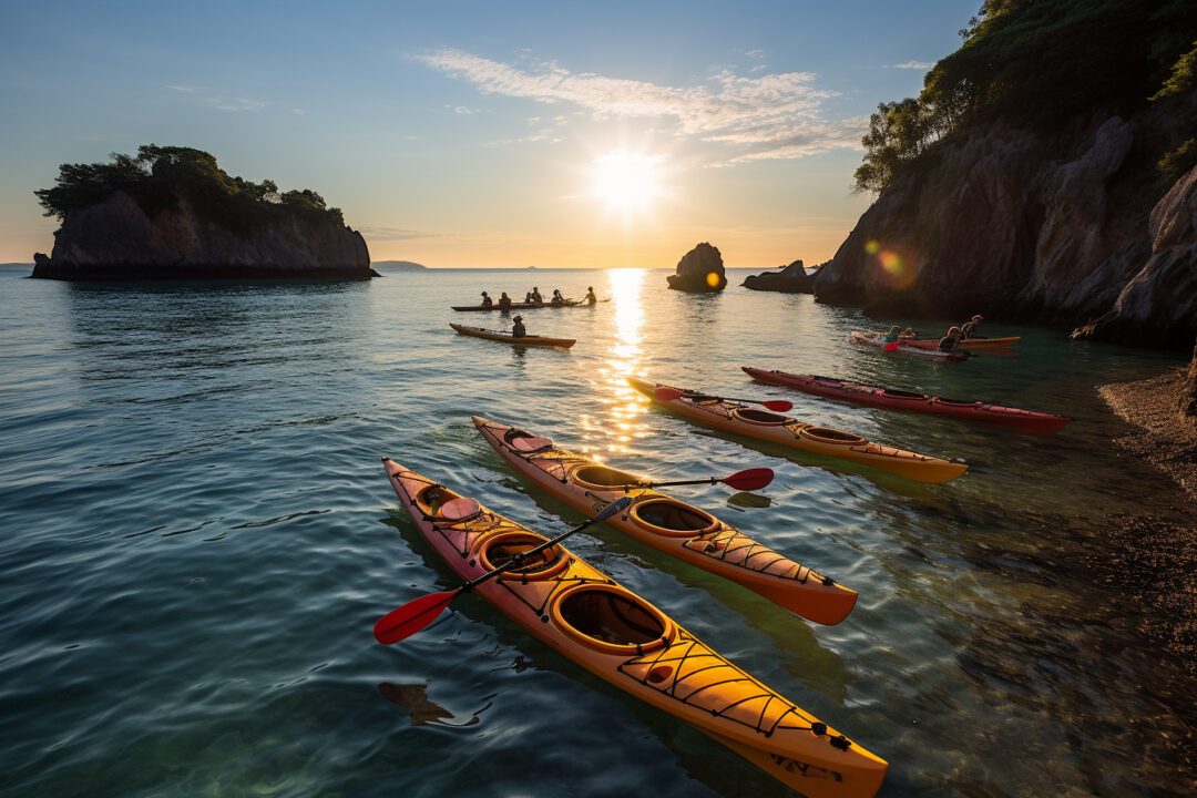 group kayaks body water