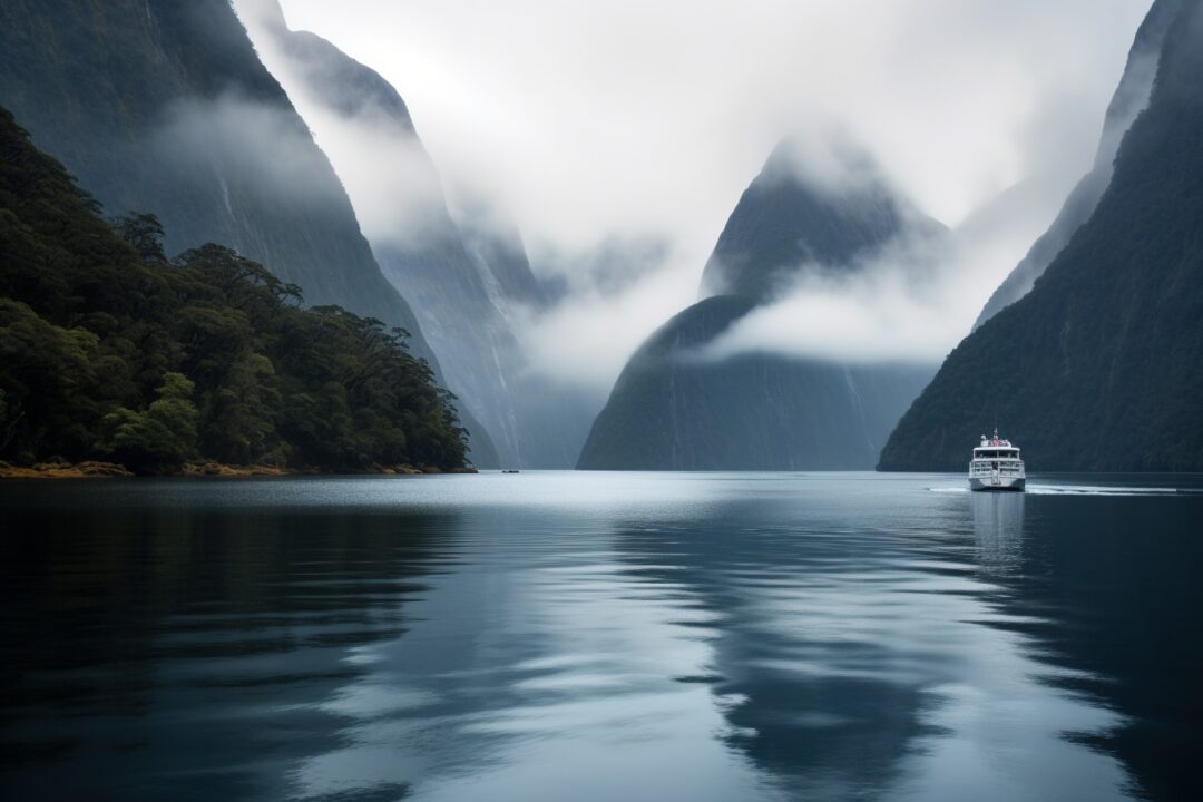 croisiere navigant dans le milford sound