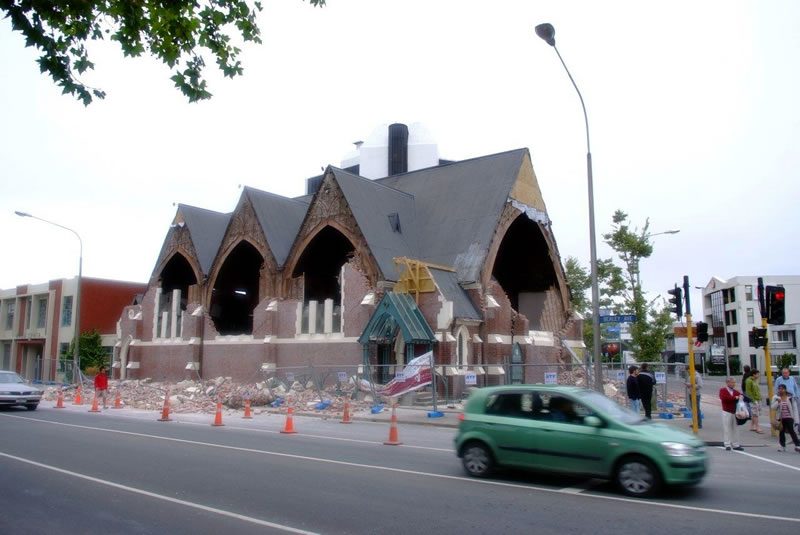 eglise endommage par tremblement de terre christchurch