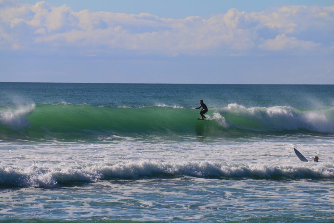 deux surfers pratiquant le surf