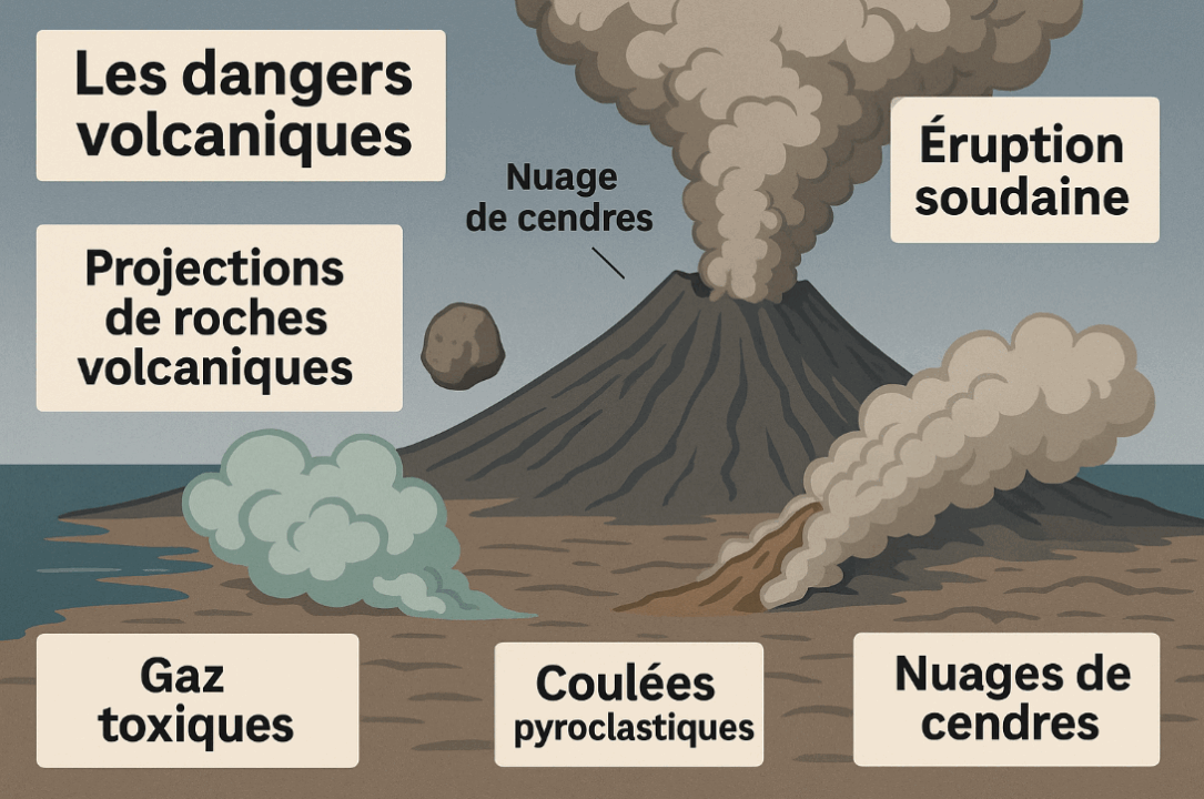 infographie dangers volcaniques eruption white island